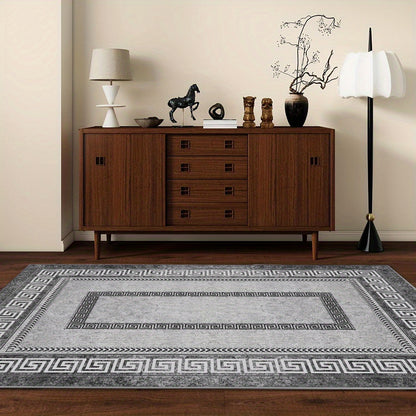 Velvet Area Rug with Non-Slip Backing, Machine Washable