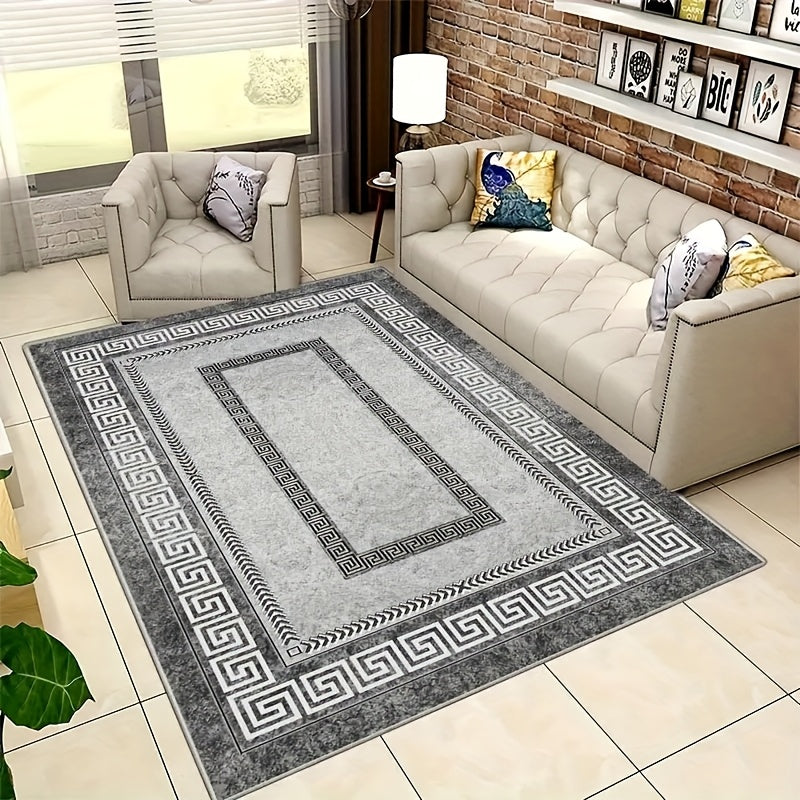 Velvet Area Rug with Non-Slip Backing, Machine Washable