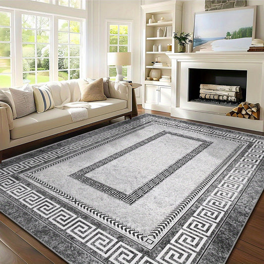 Velvet Area Rug with Non-Slip Backing, Machine Washable