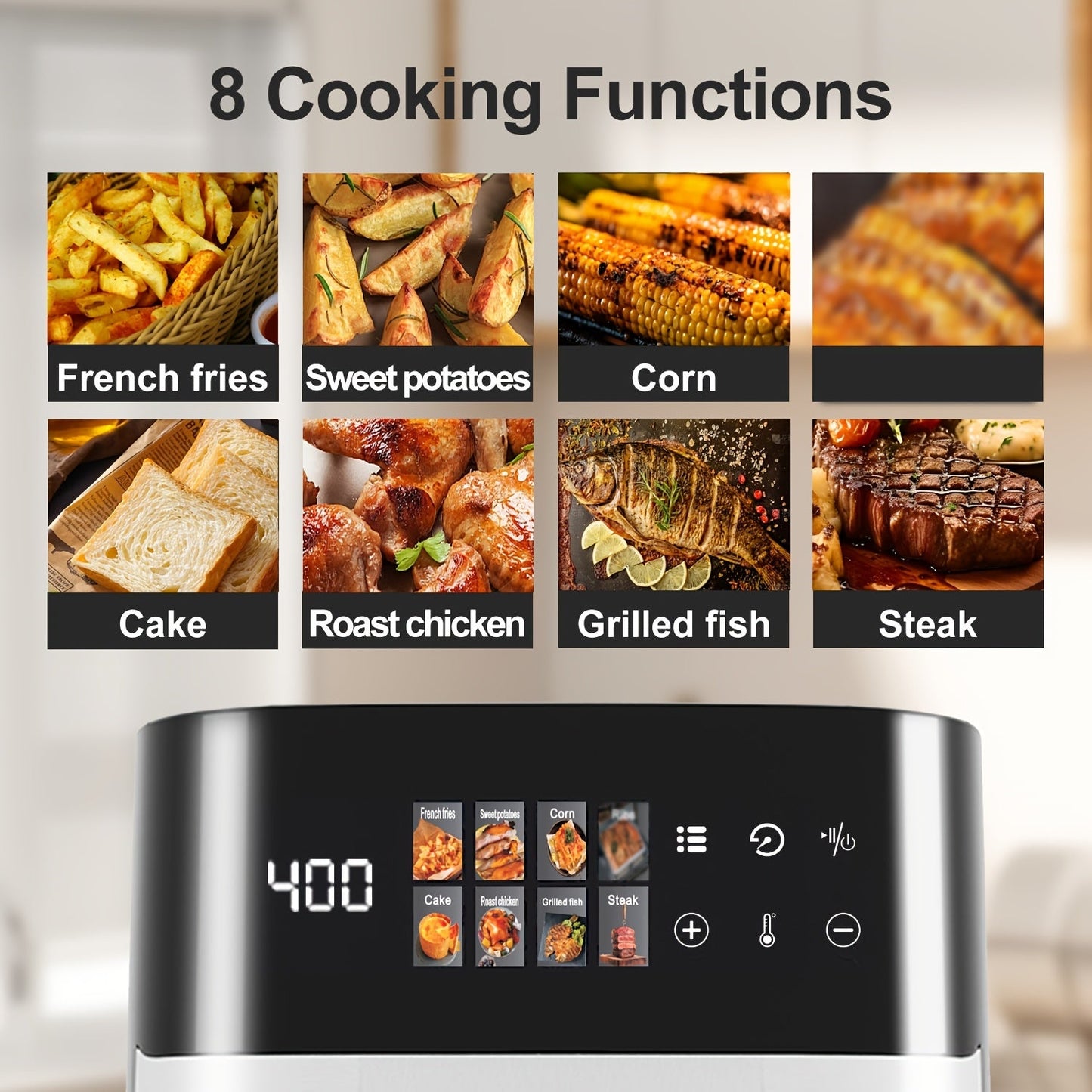 6-Quart Air Fryer with 8 One-Touch Presets and 6-in-1 Multi-Function