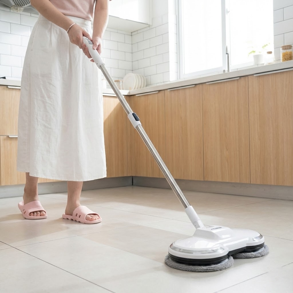 Cordless Electric Spin Mop with Sprayer & LED