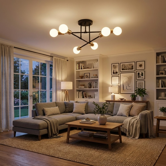 Modern Satellite Chandelier with 6 Lights and E26 E27 Sockets