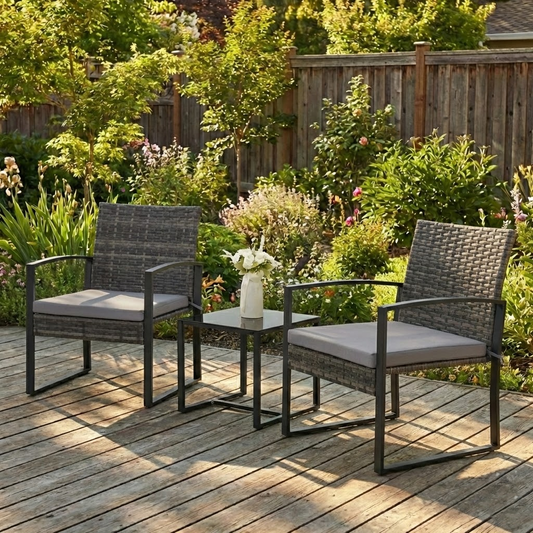 3pcs Outdoor Rattan Patio Furniture Set with Coffee Table